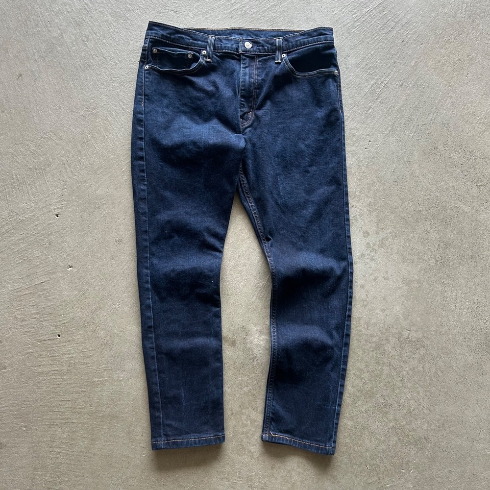 Levis 512 Jeans Size 36x30 Blue Dark Wash Denim Slim Fit Tapered Leg